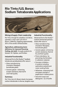 Rio Tinto U.S. Borax Sodium Tetraborate Applications & Market Leadership