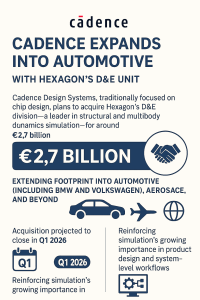 Cadence Expands into Automotive with Hexagon’s D&E Acquisition